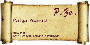 Palya Zsanett névjegykártya